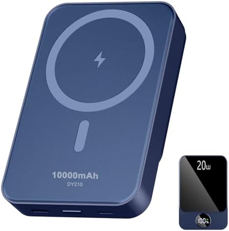 Magnetic Power Bank 10000 m Ah with PD 20 W Fast Charging – Ultra-Compact Portable Charger Compatible with Mag Safe for i Phone 12/13/14/15/16 Pro/Pro Max, Samsung, and Android Devices – Rapid Charging Solution for On-the-Go Power Needs