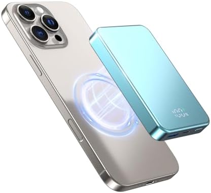 26800 m Ah Magnetic Power Bank – Premium Aluminum Alloy Portable Charger with 20 W USB-C Fast Charging for i Phone 12-16 Series, Sleek Silvery Gray, Effortless Wireless Charging for On-the-Go Power Solutions