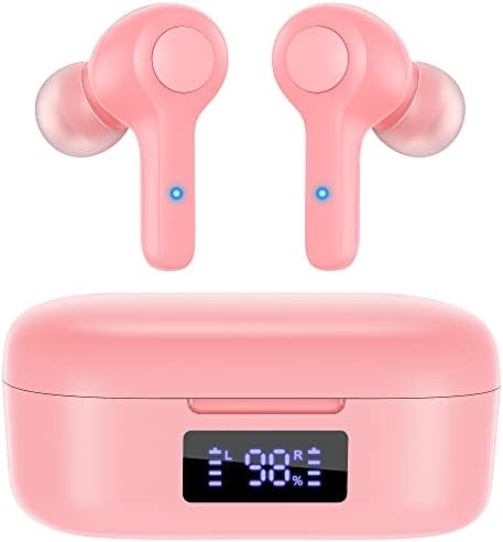 Elevate Your Sound with MOZOTER Bluetooth 5.3 Wireless Earbuds – Deep Bass & Crystal Clear Calls, 4-Microphone Noise Cancelling Technology, Lightweight Design for Ultimate Comfort, Wireless Charging Case – Perfect for i Phone and Android Users, Ideal for Workouts and Daily Adventures