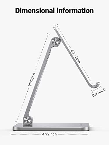 UGREEN Adjustable Tablet Stand for i Pad – Sturdy Aluminum Desk Holder with Enhanced Stability for Pro, Air, and Mini Models – Optimized Viewing Comfort, Portable Design, and Sleek Black Finish – Ideal Home & Office Accessory