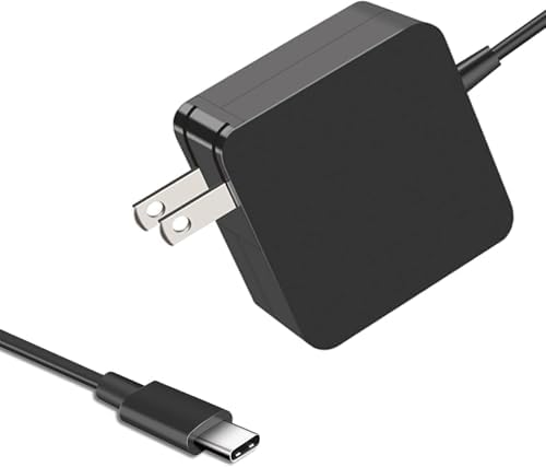 65 W USB-C Power Adapter – Ultra-Fast PD Wall Charger for Mac Book Pro, Dell Latitude & More – Compact Design with Advanced Safety Features for Laptops & Smartphones – Ideal Travel Companion with Tangle-Free Cable and 30-Day Satisfaction Guarantee