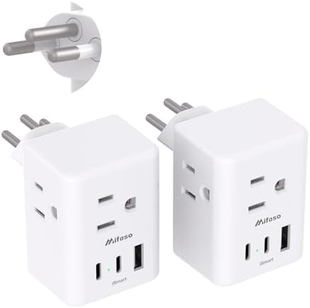 Universal European Travel Power Adapter with Dual USB-C Charging Ports – 3 Outlet Type E/F Plug for Effortless Device Connectivity in France, Portugal, Germany, and Beyond – Essential Travel Companion for Seamless Power and Fast Charging on Your European Adventures