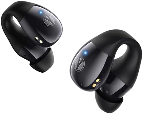 Elevate Your Active Lifestyle with Lightweight Open Ear Clip-On Wireless Earbuds – Featuring Bluetooth 5.4 for Rapid Connectivity, 44 Hours of Playtime, IP54 Waterproof Protection, and Integrated Microphone for Effortless Hands-Free Calls (Black)