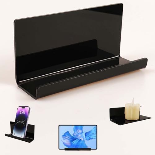 Clear Acrylic Wall-Mounted Tablet Holder – Sleek Charging Station for i Pads, Kindles, and Smartphones – Innovative Remote Control Organizer for Modern Homes and Offices – Maximize Space with Easy Access Design – Durable and Stylish Storage Solution for Clutter-Free Living