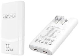 Ultra-Compact 65 W Dual-Port USB-C Fast Charging Wall Adapter – Ga N Technology for Optimal PD3.0 & PPS Performance – Ideal Travel Charger for Mac Book, i Phone 16/15/Pro, Galaxy S24/S23/Note 20, and Pixel Devices – Lightweight, Efficient, and Simultaneous Multi-Device Power Solution