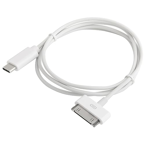 Upgrade Your Apple Connectivity with 30-Pin to USB-C Adapter Cable – 3 ft Durable Data Transfer & Charging Solution for i Phone, i Pad, i Pod – High-Speed Syncing & Sleek White Design for Enhanced Performance