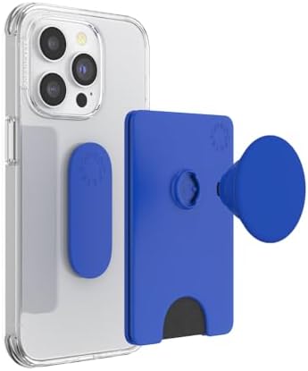Cobalt Pop Sockets Phone Wallet: Premium Card Holder with Expanding Grip and Mag Safe Compatibility for Effortless Wireless Charging – The Perfect Accessory for On-the-Go Mobile Users Seeking Style and Functionality