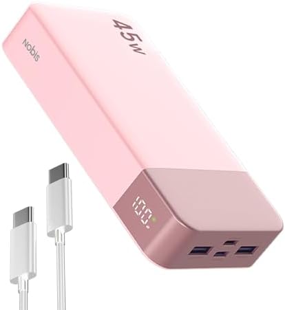 NOBIS 20,000 m Ah Fast Charging Power Bank with Digital Display – Universal USB-C Battery Pack for i Phone, Android, and Laptops – Lightweight, High-Capacity Portable Charger for On-the-Go Power Solutions in Stylish Green
