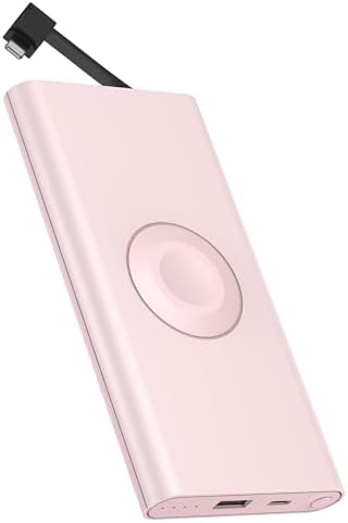 Ultimate Portable Charger with Built-in Cable for i Phone 14/13/12/11/XS Pro/Max – 10,000 m Ah Fast Charging Power Bank for Apple Watch and Samsung – Sleek, Compact, and Highly Compatible Power Bank for On-the-Go Charging