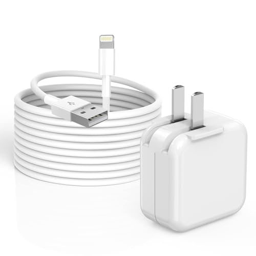 Ultimate 10-Foot Fast Charging Duo for i Pad & i Phone – Dual 12 W Foldable Travel Chargers with Extra Long USB to Lightning Cables – Perfect for Travelers Seeking Enhanced Compatibility and Portability