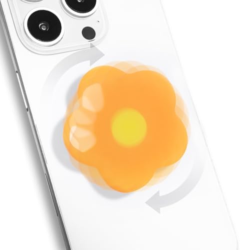 Coral Floral Daisy Phone Grip & Fidget Spinner – Mag Safe Compatible Lightweight Accessory for Enhanced Stability, Stress Relief, and Effortless One-Handed Use – Stylish and Durable Magnetic Stand for i Phone Users