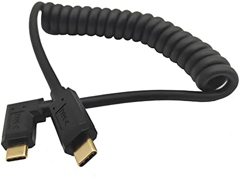 Qaoquda Premium Coiled USB 3.1 Type C Cable – 4 FT Stretchable USB-C Male to Female Spring Cable for 10 Gbps Fast Data Transfer and 3 A Rapid Charging – Ideal for Laptops, Smartphones, and Tablets – Tangle-Free Design for Enhanced Durability and Ergonomic Workspace Management