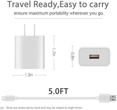5 ft High-Speed USB C Power Cord for VAVA Baby Monitor – Essential AC Adapter for Continuous Use, Durable and Portable Charging Solution for Busy Parents