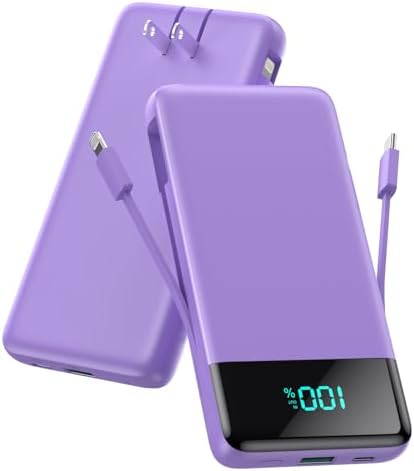 Upgrade Your Charging Experience: 13800 m Ah Portable Power Bank with Built-in Cables and Wall Plug – Fast Charging USB-C Battery Pack for i Phone 16/15/14, Samsung & Android Devices – Ultimate Travel Companion with 4 Outputs for Simultaneous Device Charging