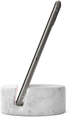 Crevasse Phone Stand Premium Carrara Marble Cell Phone Holder for Cellphone or Tablet on Your Desk, Counter, Table or Nightstand. Luxurious Solid Real Stone Phone Stand for Recording – Enhanced Compatibility and Speed