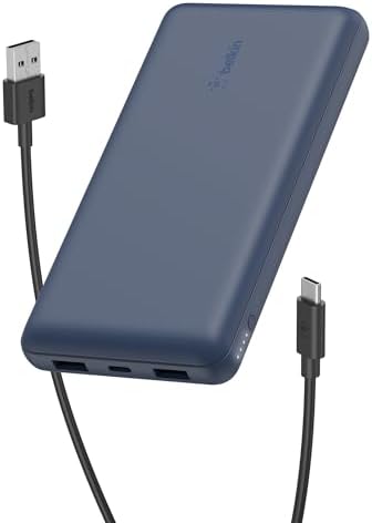 Belkin 20000 m Ah USB-C Power Bank – Dual USB-A Ports, Fast 15 W Charging for i Phone 16/15 Plus, Samsung Galaxy S25, Pixel, i Pad, Nintendo Switch 2 – Travel-Friendly Design in Pearl Blue for Enhanced Device Compatibility and On-the-Go Power