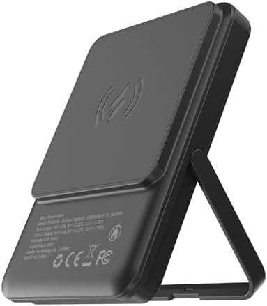 Revolutionary 3-in-1 Magnetic Power Bank with 5000 m Ah Capacity – Wireless Charging, Type-C Input/Output, and Integrated Kickstand for i Phone 15/14/13/12 Series & More – Ultimate Portable Battery Solution for Effortless Connectivity and Convenience