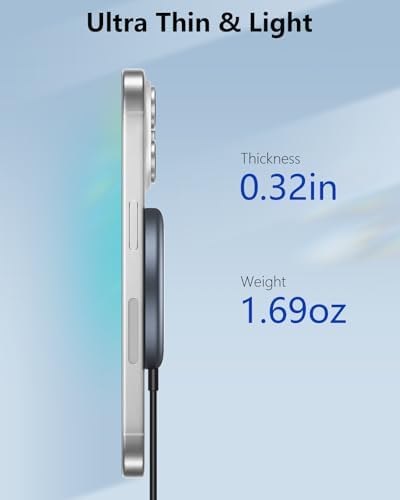 NANAMI Magnetic Wireless Charging Pad – Premium Fast Charger for i Phone 16/15/14/13/12 & Air Pods 3/2/Pro/Pro 2 with 20 W PD USB-C Adapter – Sleek Design for Effortless Charging & Enhanced Compatibility