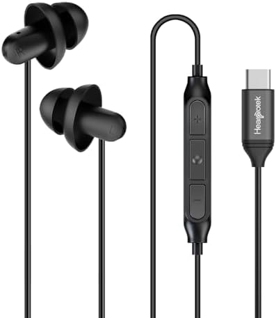 Experience Ultimate Serenity with Hearprotek Sleep Earbuds – USB-C Noise Isolation Earphones for Uninterrupted Comfort, Ideal for Relaxation, Air Travel, and Snoring Relief – Premium Silicone Tips for Perfect Fit and Enhanced Sound Quality