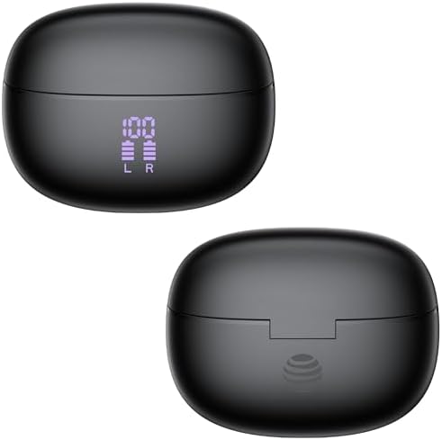 AT&T Essentials True Wireless Bluetooth Earbuds – Experience Unparalleled Sound Quality with Advanced Noise Cancellation, 35-Hour Battery Life, and IPX4 Water Resistance for Active Lifestyles, Featuring Intuitive Touch Controls and Universal Device Compatibility in Stylish Black Finish
