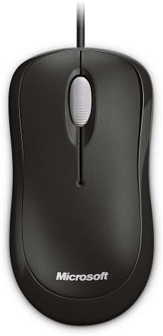 Microsoft Ergonomic Wired USB Optical Mouse in Black – Comfortable Design for Right/Left Hand Use, Precision Tracking for PCs and Laptops, Seamless Plug-and-Play Setup, Ideal for Long Hours of Work and Enhanced Productivity