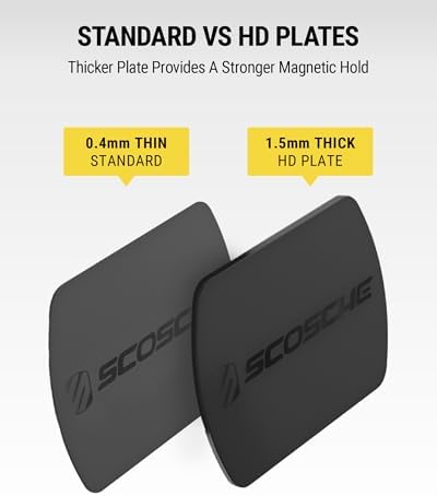 Scosche MRK2 PK-UB Universal Magnetic Phone Mount Metal Plate Kit – Essential Replacement for Secure Smartphone Holding in Vehicles – Enhanced Compatibility with All Devices & Cases – Pack of 2 Durable, Sleek Black Plates for Effortless Installation and Reliable Hands-Free Navigation