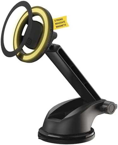 Scosche SMS1 ODVR-1 Magic Mount: 5-in-1 Mag Safe Magnetic Phone Holder for Hands-Free Driving – Versatile Car Vent, Dashboard & Floating Screen Mounts Compatible with i Phone 12-16, Secure Grip & 360-Degree Rotation for Optimal Viewing