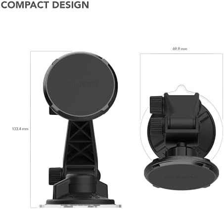ROKFORM Magnetic Windshield Phone Holder with Strong Suction Cup – Adjustable 210° Tilt & 360° Rotation for Ultimate Hands-Free Navigation, Compatible with Mag Safe and Most Cases, Perfect for Safe Driving and Easy Access