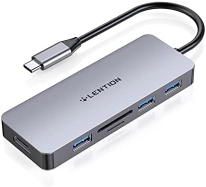Unleash Your Mac’s Potential with the LENTION USB C Hub – 4 K HDMI, Triple USB 3.0 Ports & Dual SD/Micro SD Readers for Effortless Connectivity and High-Speed Transfers – Perfect for 2023-2016 Mac Book Pro, New Mac Air & Surface Devices – Space Gray Design for Ultimate Style and Portability