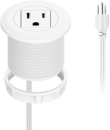 Revolutionary Mini Desktop Power Hub Grommet with 6.56 FT Extension Cord – Sleek Recessed Outlet for Effortless Charging of Laptops, Smartphones, and More – Ideal Desk Accessory for Clutter-Free Workspaces and Enhanced Device Compatibility