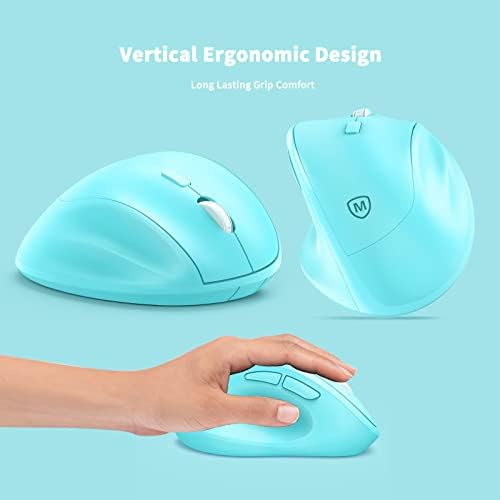Revolutionize Your Workspace with the Green Ergonomic Wireless Mouse – Superior Vertical Design for Ultimate Comfort, Silent Clicks for Distraction-Free Focus, Long-Lasting Battery Life Powered by 1 AA Battery, Precision Control Up to 1600 DPI with USB Receiver Compatibility for PCs, Laptops, and Desktops