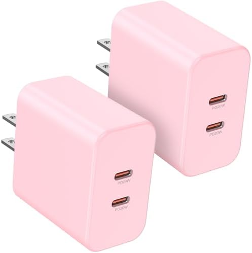 40 W Dual USB-C Fast Charging Block – Ultimate Portable Power Adapter for i Phone, i Pad, Samsung & More – 2-Pack for Effortless Multi-Device Charging – Rapidly Energize Your Gadgets Anywhere