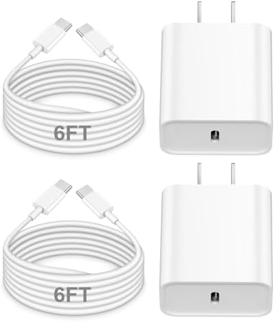 Swift Charge 20 W USB-C Charger for i Phone 15 & i Pad – 6 FT Cable Included – Rapid Power Solution for i Phone 16 Pro Max, i Pad Pro, Mini & Air – Lightweight, Durable, and Versatile Charging Block for All Your Devices – Say Goodbye to Long Wait Times with Enhanced Compatibility and Safety Features