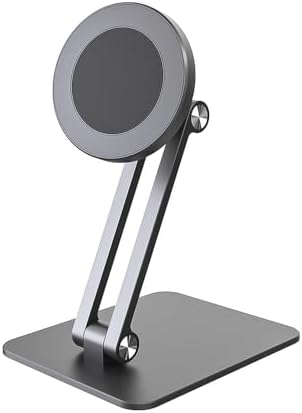 Alloy Aluminum 360° Rotatable Magnetic Suction Cellphone Stand Support Desktop Mobile Phone Holder Brace Compatible with 17mm Ball Head Cell Phone Holder – Enhanced Compatibility and Speed
