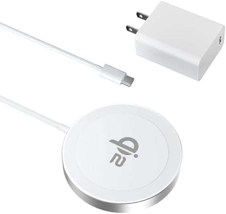 Minthouz Qi2 Magnetic Wireless Charging Pad with 20 W Power Adapter – Rapid Charging for i Phone 16/15/14/13/12 Series & Air Pods 2/3/Pro – Ultimate Qi-Enabled Device Compatibility & Safety Features for Hassle-Free Power Solutions