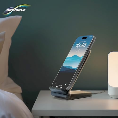 BLU G90 Pro Wireless Quick Charge Dock – 15 W Qi-Certified Ergonomic Charging Stand for Enhanced Desktop Productivity – Jet Black Sleek Design for Effortless Viewing and Fast Power Delivery – Ideal Hassle-Free Charging Solution for Modern Users