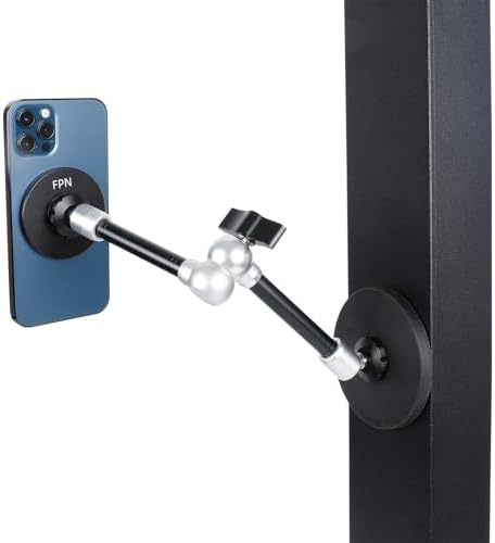 Heavy-Duty Dual Magnetic Phone Holder for Mag Safe – 10″ Magic Arm Mount for Gym, Truck, Tractor, Forklift & Boat – Optimized for i Phone 16/15/14/13/12 Series & Mag Safe Cases – Superior Stability & Versatile Positioning for Ultimate Convenience