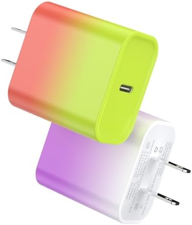 i GENJUN 4 Pack USB C Fast Charger Block – 20 W Power Delivery 3.0 Wall Adapter for i Phone 16/15/14, Galaxy & Pixel – Portable Type C Power Adapter for Air Pods Pro – Compact Travel Essential with Superior Speed and Compatibility
