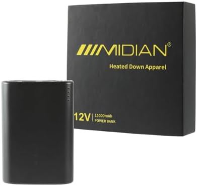 MIDIAN 12 V Power Bank for Heated Jackets & Smart Devices – Ultimate Outdoor Charging Solution with Fast Charging, Lightweight Design, and Enhanced Compatibility for All Your Heating Needs