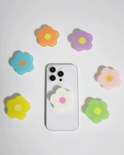 Coral Floral Daisy Phone Grip & Fidget Spinner – Mag Safe Compatible Lightweight Accessory for Enhanced Stability, Stress Relief, and Effortless One-Handed Use – Stylish and Durable Magnetic Stand for i Phone Users