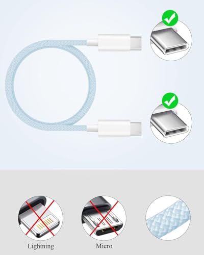 Power Up Your Devices: 20 W Fast Charging Duo Kit for i Phone 16 & 15 – Includes Two 6 FT Woven Type-C Cables for Enhanced Durability and Versatility – Perfect for i Pad Pro & Air Pods – Experience Rapid Charging with Unmatched Portability and Reliability