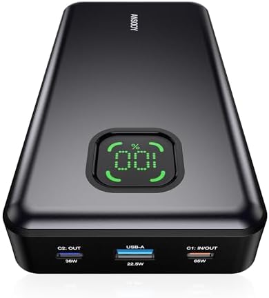 Ultra-Fast 65 W Power Bank – 25000 m Ah Triple-Port Laptop Charger for Mac Book, i Phone 15/16 & Samsung Galaxy – Rapid Charging for Travel, Emergency Backup & Outdoor Adventures – High-Capacity Portable Charger with Enhanced Compatibility, Share Power with Up to Three Devices Simultaneously, Ideal for Business Professionals and Gamers – Industry-Leading Support Included