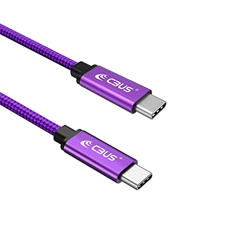 CBUS 10 ft USB-C to C Fast Charging Cable – Heavy-Duty Braided Cord for i Phone 16/15/Pro/Max/Plus & Android Devices – Superior Durability & Super Speed USB-C Charger in Stylish Purple – Unmatched Flexibility for Home & Travel Use