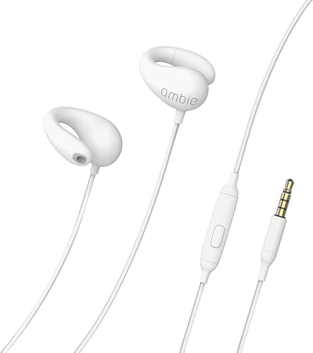 Revolutionary Ash Green Sound Earcuffs: Open Ear Wired Earbuds with Built-in Microphone & Effortless Volume Control | Lightweight Silicone Clip-on Headset for Active Lifestyles | Unmatched Comfort & Enhanced Compatibility for All-Day Listening