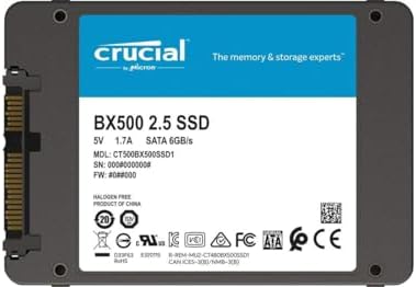 Crucial BX500 500 GB 2.5” SATA SSD – Turbocharge Your System with High-Speed Performance and Unmatched Compatibility for Seamless Upgrades