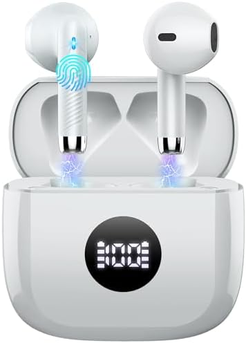 Elevate Your Audio Experience with Jxrev Wireless Earbuds: Advanced Bluetooth 5.4 Connectivity, Exceptional Active Noise Cancellation, and 40-Hour Battery Life – Perfect In-Ear Companion for Audiophiles and Busy Professionals Seeking Unmatched Sound Quality and Comfort