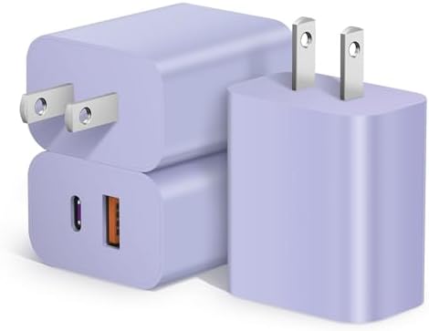 Triple Pack USB C Fast Charging Block – Dual Port PD Power Adapter for i Phone 16 Series, i Pad, Google Pixel, and Samsung Galaxy – Enhanced Efficiency and Versatile Compatibility for Home and Travel Charging Solutions