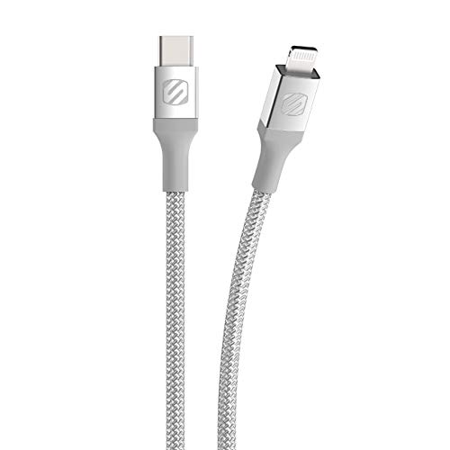 Scosche Ci4 B4 SG-SP MFi Certified Strikeline 4 ft Braided Lightning & USB-C Charging Cable – Fast, Durable, and Stylish Power Solution for Seamless Device Compatibility in Space Gray