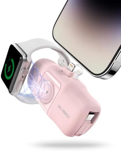 Travel Essentials Dual Mini Power Bank Set – 4500 m Ah Portable Charger for i Phone 14 & Apple Watch – Compact Fast Charging Solution in Sleek Black & White – Ideal Travel Accessory for On-the-Go Tech Users