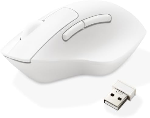 Elevate Your Productivity with the ELECOM Wireless Ergonomic Mouse – Silent Click, 2000 DPI Precision, 20-Month Battery Life, and Stylish White Design for PCs, Macs, and Laptops – Perfect for Home or Office Use